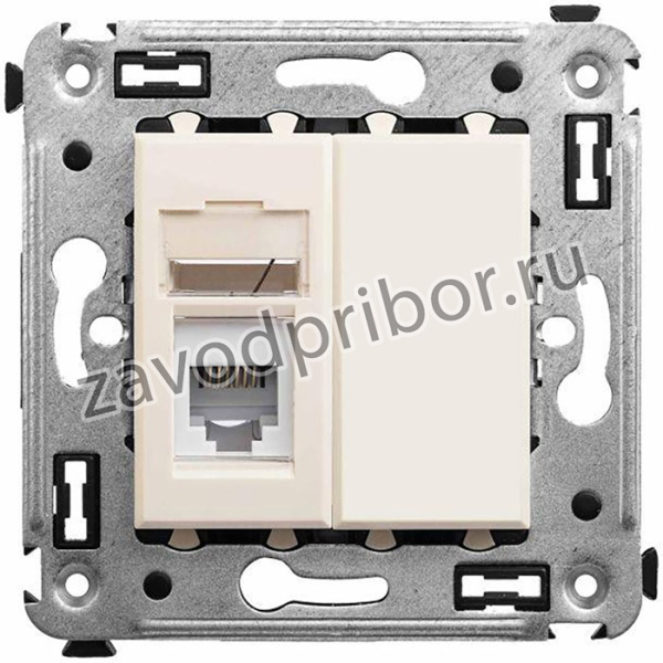 Розетка телефонная 1-м СП Avanti "Ванильная дымка" RJ12 DKC 4405313