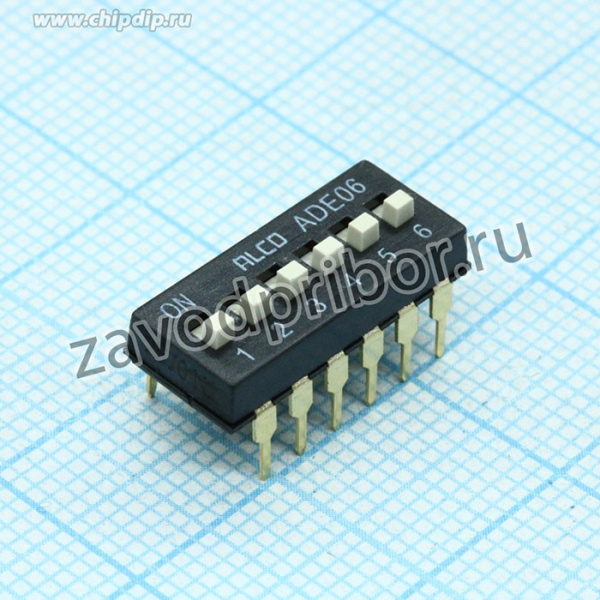 1825057-5, Переключатель: DIP-SWITCH, ON-OFF, 0,1A/24ВDC, Пол: 2, -30-85°C