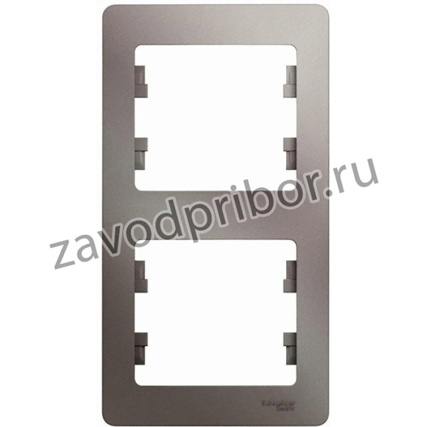 Рамка 2-м Glossa вертикал. платина SE GSL001206