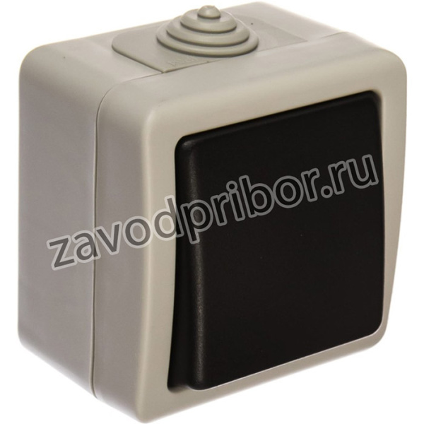 Переключатель одноклавишный с 2-х мест сх.6 IP54 10А/250V серый LK AQUA IP54 80003