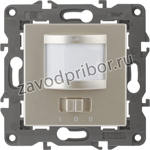 14-4103-04 ЭРА Датчик движения 2-проводной, 180-240В, 200Вт, IP20, Эра Elegance, шампань Б0034355