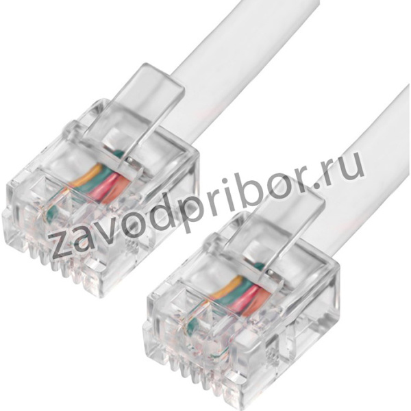 GCR-TP6P4C-4.0m, GCR Телефонный шнур удлинитель для аппарата 4.0m 6P4C (джек 6p4c - jack 6p4c) белый