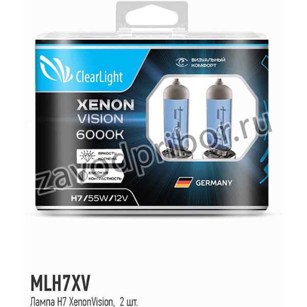 MLH7XV, MLH7XV_лампа! галогеновая 12V H7 55W PX26d 6000K (бокс 2шт) Xenon Vision\
