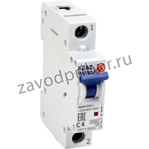 Выключатель автоматический модульный 1п C 3А 6кА OptiDin BM63-1C3-УХЛ3 КЭАЗ 260509