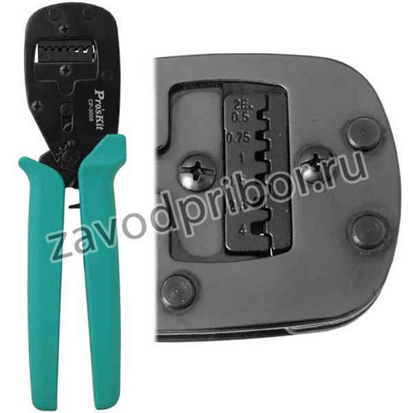 CP-3006FD18 Pro'sKit Клещи для обжима изолированных и неизолированных кабельных наконечников