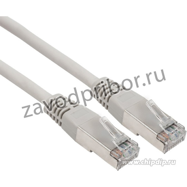 18-8102-1, Шнур коммутационный, патч-корд F/UTP RJ45-RJ45, CAT 6, ZH нг(А)-HF, серый, 1м