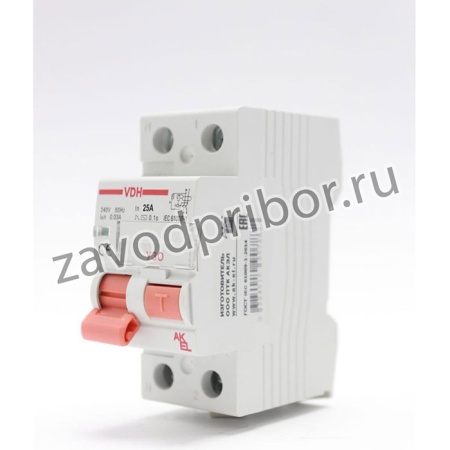Устройство защитного отключения VDH-2P-25A-30mA-ТипAC 400648