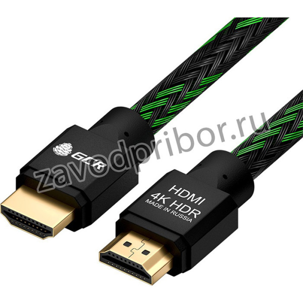 GCR-52211, GCR Кабель PROF 0.5m HDMI 2.0, BICOLOR нейлон, AL корпус черный, HDR 4:2:2, Ultra HD, 4K 60 fps 60Hz