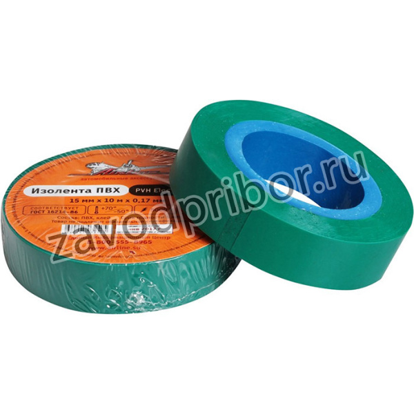 AIT-P-05, AIT-P-05_изолента пвх, зеленая, 15 ммx10 м!\