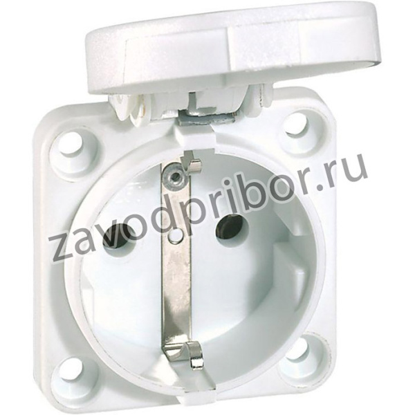 Встраиваемая розетка бытового назначения P17 Tempra Pro немецкий стандарт со шторками синий