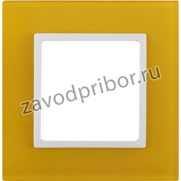 14-5101-21 ЭРА Рамка на 1 пост, стекло, Эра Elegance, жёлтый+бел Б0034476