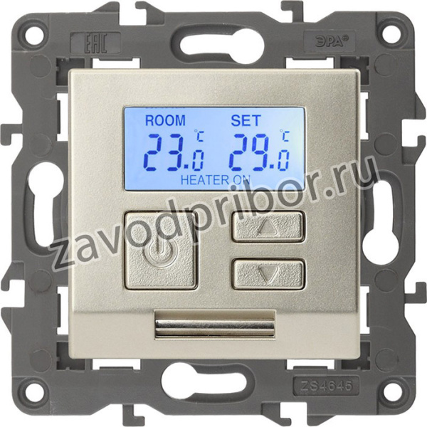 14-4111-04 ЭРА Терморегулятор универс. 230В-Imax16А, IP20, Эра Elegance, шампань Б0034378