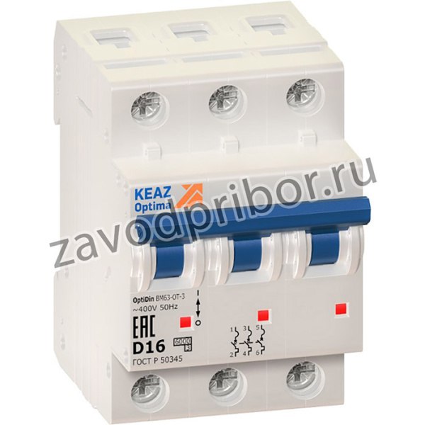 Ограничитель тока 3п D 25А OptiDin BM63-OT УХЛ3 КЭАЗ 219964