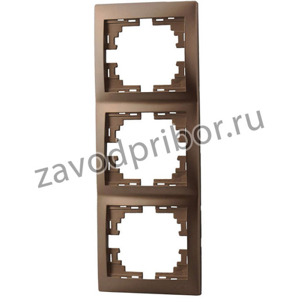 Рамка 3-м Mira вертикал. свет. корич. LEZARD 701-3100-153