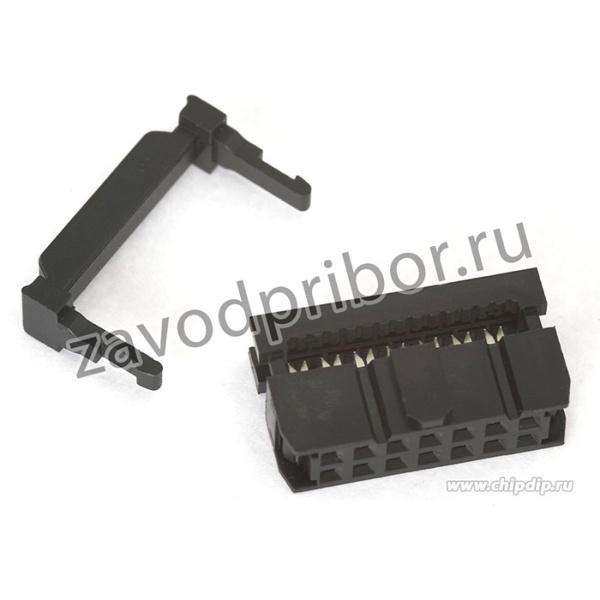 IDC-14F (DS1016-14), Розетка 2.54мм на шлейф 14 pin с фиксатором кабеля