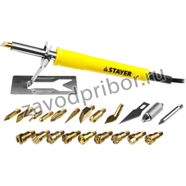 Выжигатель-ручка STAYER 45227 professional 3в1 с набором насадок 20шт