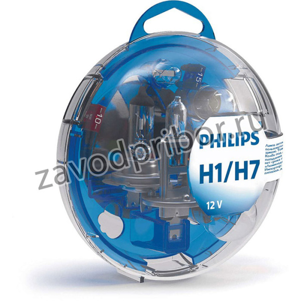 55720EBKM, Лампы автомобильные, набор H1 12V- 55W (P14,5s) + H7 12V- 55W (PX26d) Essential Box Philips