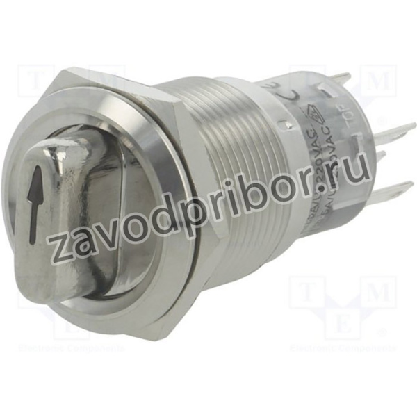 V19-11X-21-24R-S, Переключатель: поворотный, Пол: 2, SPDT, 0,5A/220ВAC, 1A/24ВDC