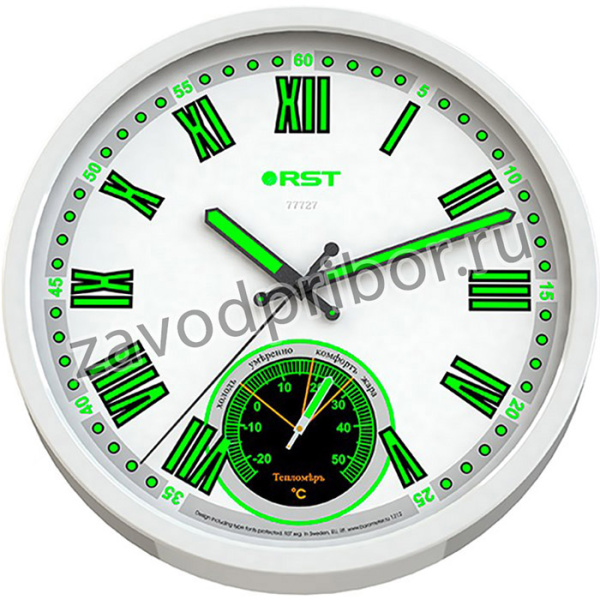 77727 Светящиеся настенные метеочасы, плавный ход, d-32см. EAN 7316040777271