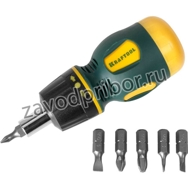 26190-H7, KRAFTOOL Kompakt-6 с битами 6 предм., Реверсивная отвертка (26190-H7)