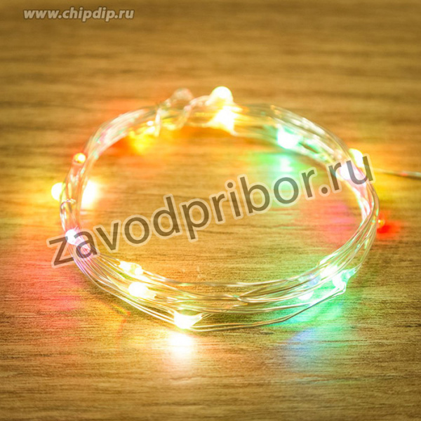 315-959, Гирлянда Роса 2 м, 20 диодов, USB, цвет RGB
