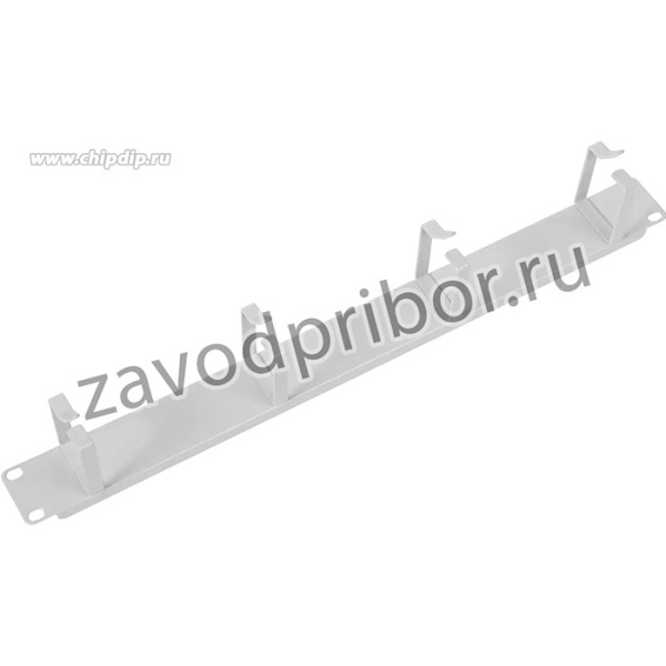 ЦМО Горизонт. кабельный органайзер без окон 19" 1U, 4 кольца, серый (ГКО-4.62)