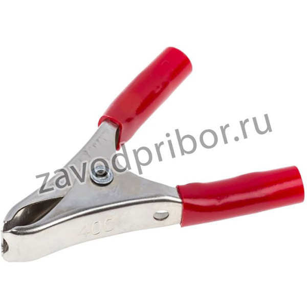 BU-40C-2, Crocodile Clip, Copper Contact, 20A, Red