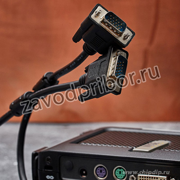 17-5503-6, Шнур VGA - VGA с ферритами, 1,8м, черный