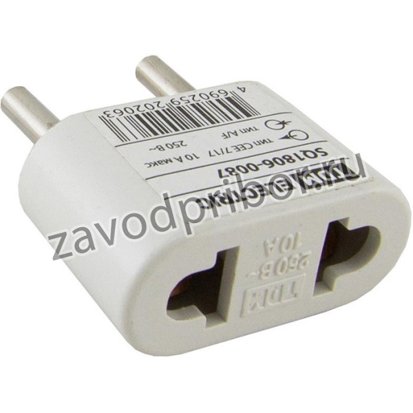 TDM SQ1806-0087 Переходник (тип CEE 7/17 - тип А/F) плоский 10А макс. 250В белый