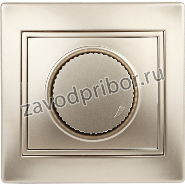 1-401-04 Intro Светорегулятор поворотный, 600Вт 230В, IP20, СУ, Plano, шампань