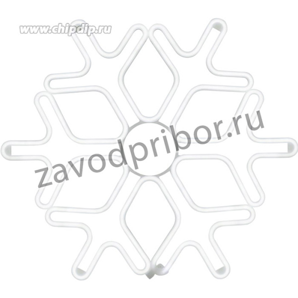 501-343, Фигура Снежинка из гибкого неона, 60х60 см, цвет свечения синий