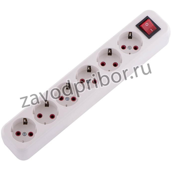 Колодка удлинителя 6-м с заземл. Lila с выкл. LEZARD 720-0600-602