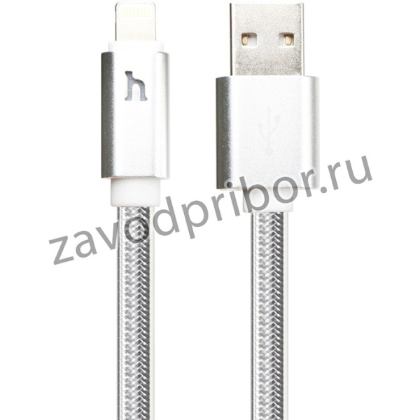 USB кабель HOCO UPL12 Metal Jelly Knitted Lightning Charging Cable (L=1,2M) (серебро)