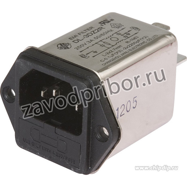 DL-3DZ2R, 3А, 250В, Сетевой фильтр