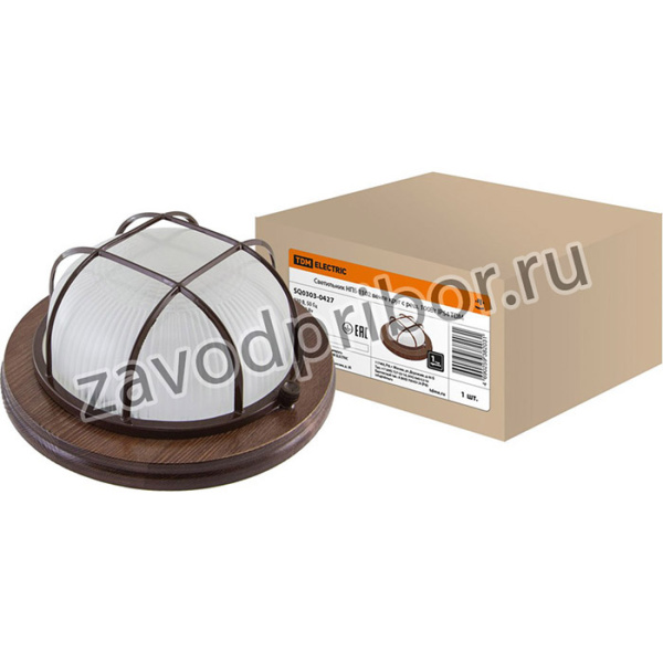 Светильник НПБ1102 венге круг с реш. 100Вт IP54 TDM