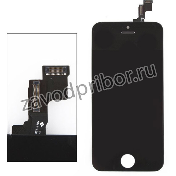 Дисплей для Apple iPhone 5S в сборе с тачскрином (модуль), яркая подсветка, класс AAA, черный