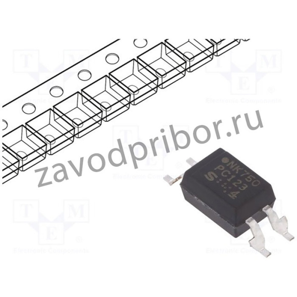 PC123X5YUP1B, Оптрон, SMD, Ch: 1, OUT: транзисторный, Uизол: 5кВ, Uce: 80В