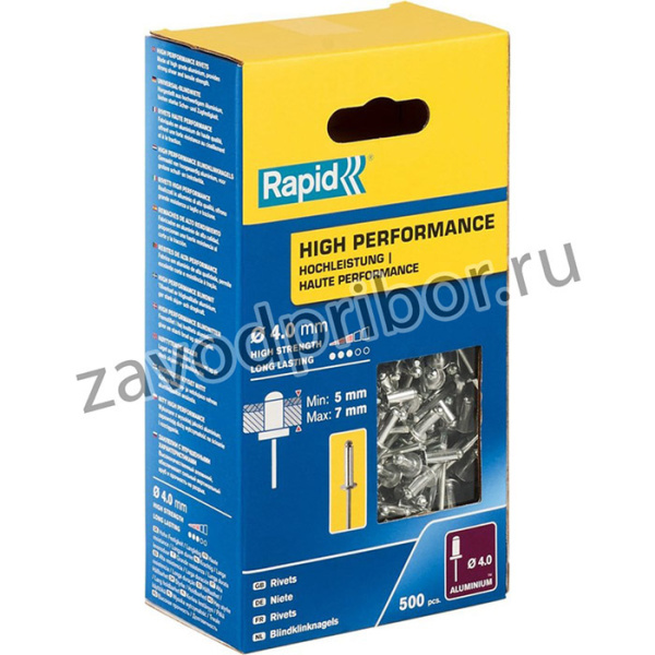 Заклепки RAPID R:High-performance-rivet заклепка из алюминия d4.0x10 мм, 500 шт