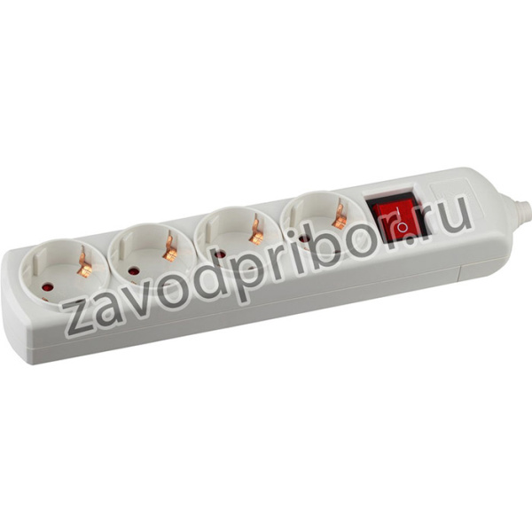 Колодка ЭРА K-4es 4 розетки с зазeмлением с выключателем C0045324