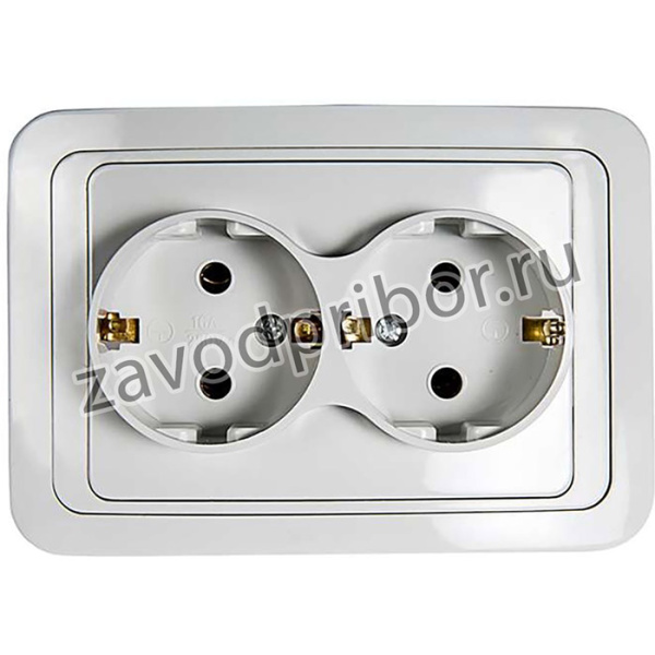 Розетка 2-м CLASSICO с заземл. 2128 бел. ASD / IN HOME 4680005959921