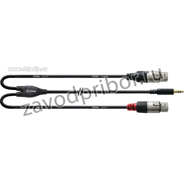 Cordial CFY 3 WFF кабель Y-адаптер джек стерео 3.5мм-2xXLR female, 3.0м, черный