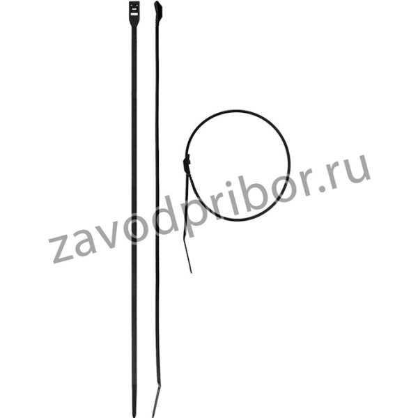 Кабельные стяжки черные КОБРА, с плоским замком, 4.6 х 255 мм, 25 шт, нейлоновые, ЗУБР Профессионал