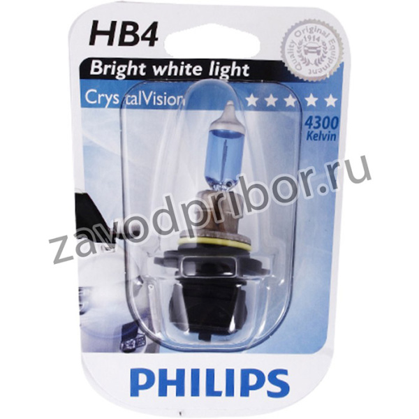 9006CVB1, Лампа 12V HB4 55W P22d 4300K блистер (1шт.) Crystal Vision PHILIPS