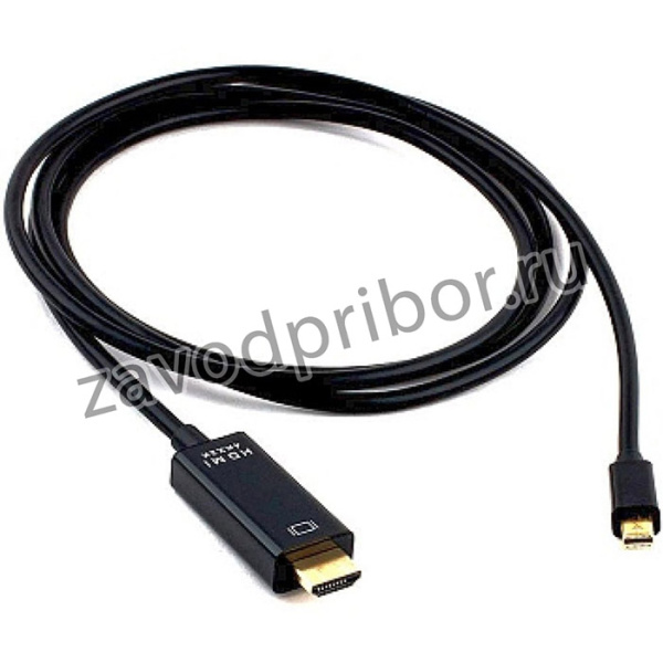 Кабель Cablexpert mDP-HDMI, 20M/19M, 1.8м, черный, позол.разъемы, пакет (CC-mDP-HDMI-6)
