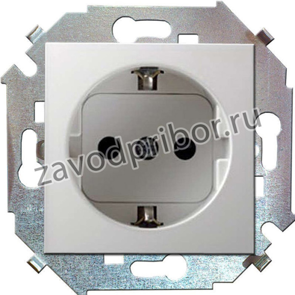 Розетка 1-м СП Simon15 16А IP20 250В с заземл. винт. клеммы механизм бел. Simon 1591432-030