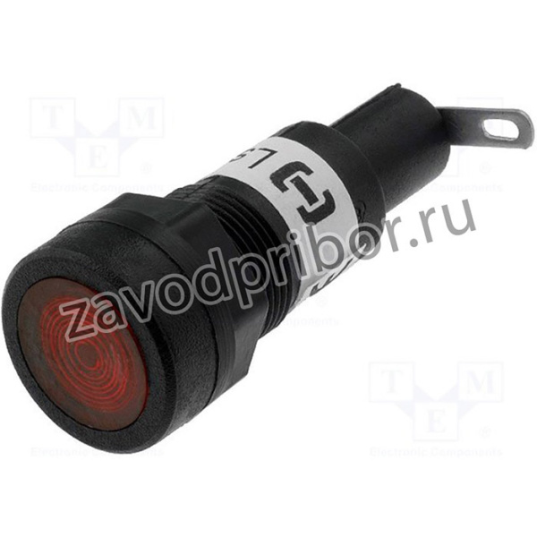 LS-1-A/R, Индикат.лампа: с неоновой лампой, красный, 230ВAC, Отв: d12,5мм