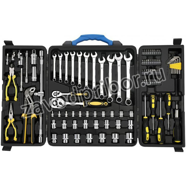 Набор ручных инструментов многофункциональный GOODKING M-10110, 110 предметов, трещотка 72 зубца 1/2", 1/4"