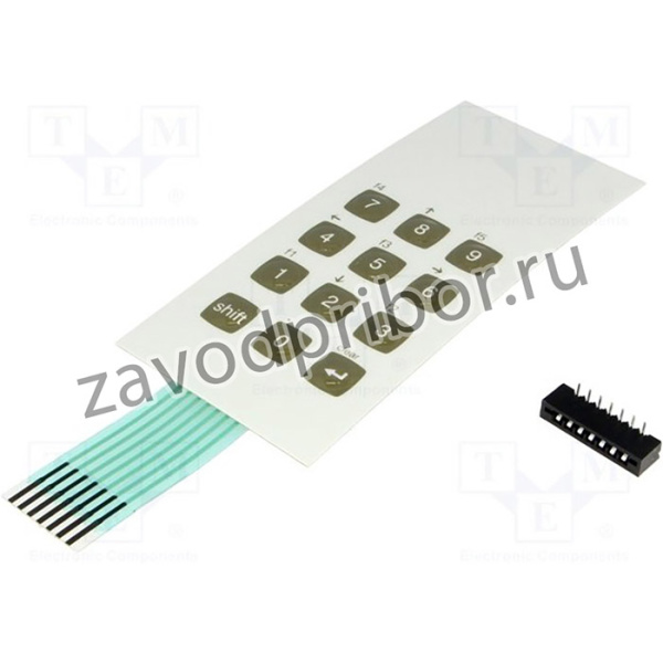 STD34-07.2, Клавиатура: мембранная, Кол-во кноп: 12, W: 52мм, Шаг: 2,54мм