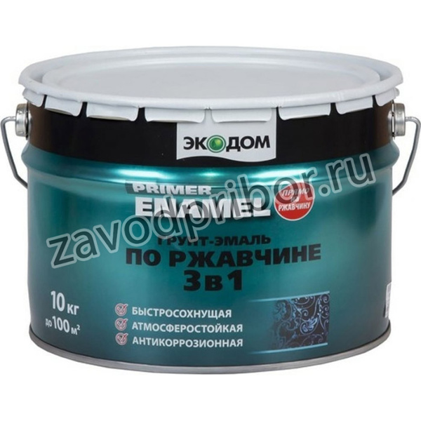 ГРУНТ- ЭМАЛЬ ПО РЖАВЧИНЕ 3 В 1 ЗЕЛЕНЫЙ МОХ 10 КГ 1 206037