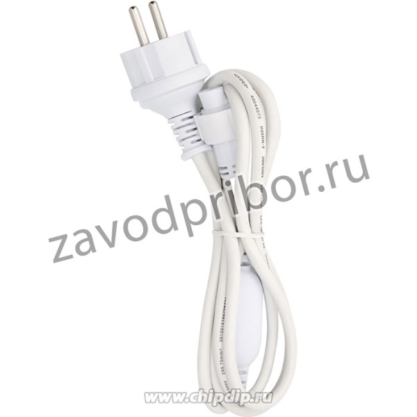315-001, Шнур питания для гирлянды Дюраплей 4 А, подключение до 200 м, белый каучук, 230 В